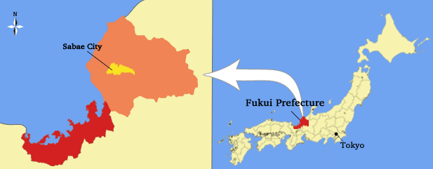 Japan Map, Sadae City in Fukui Prefecture